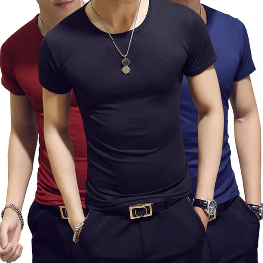 7 Colors Slim Man'S T-Shirt Short Sleeve Streetwear Gym Clothing Tee Top Plain Running Shirt Camiseta Masculina Tee Shirt Homme